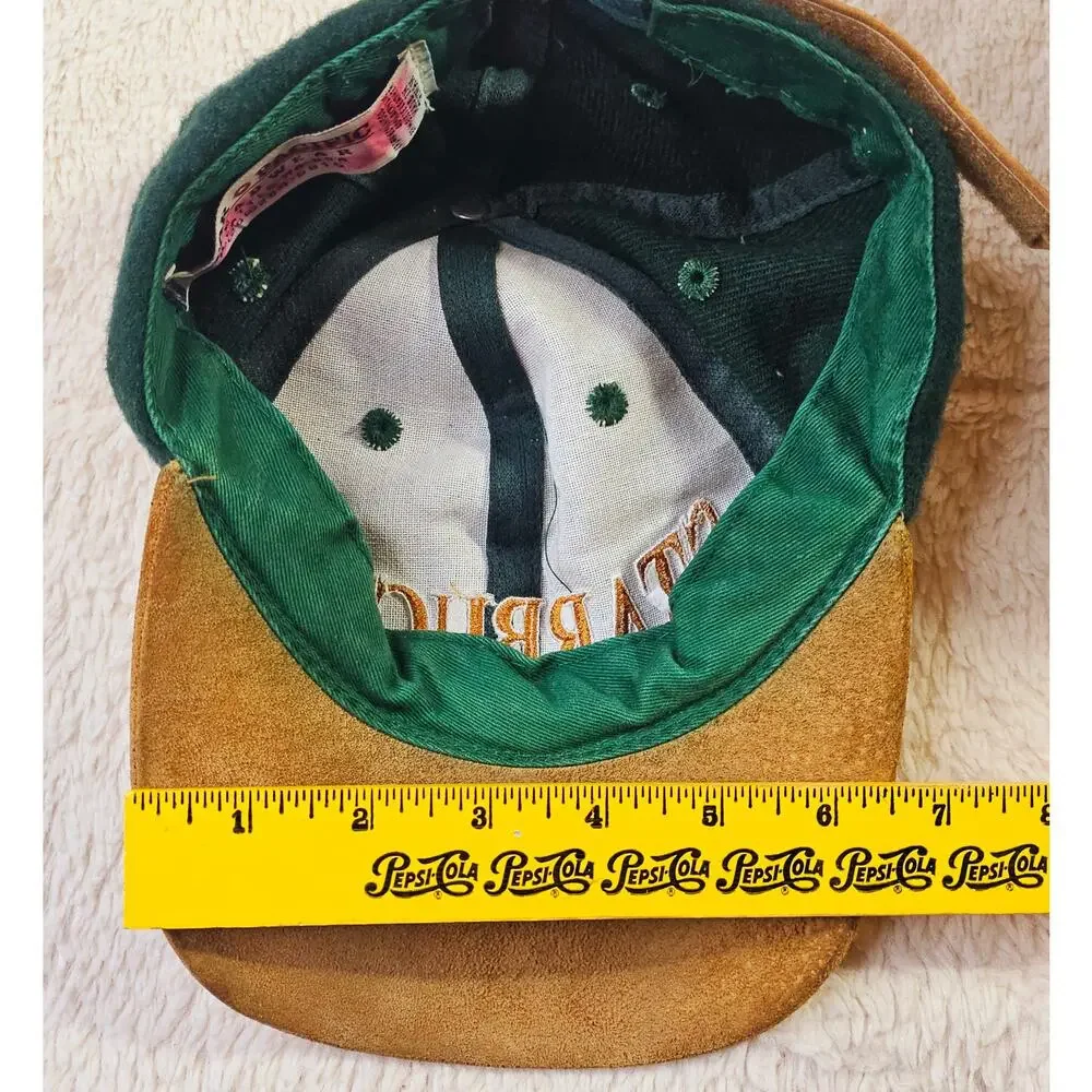 Starbucks Vintage 90s Suede n Wool Blend Rare Find Green n Beige hat. Seattle WA